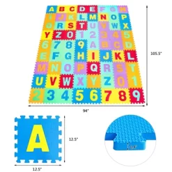 Babyjoy Kids Foam Interlocking Puzzle Play Mat W/Alphabet & Numbers 72-Piece Set -Baby World Shop GUEST a715052b 4149 4088 947d 63620137d02d