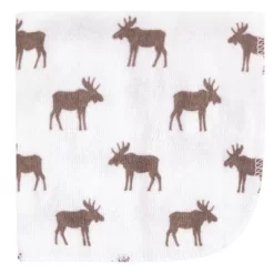 Hudson Baby Infant Boy Rayon From Bamboo Washcloth Bundle, Moose, One Size