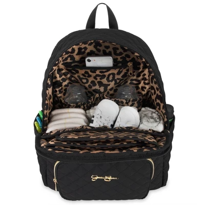 Jessica Simpson Quilted Backpack Diaper Bag With Fanny Pack - Black 7 Jessica Simpson Quilted Backpack Diaper Bag With Fanny Pack - Black - Image 5