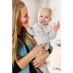 Loulou Lollipop Lolli Soother Holder In Silicone Clip - Marble Gray -Baby World Shop GUEST aaef6ad1 322b 459c 8ebb 9ed23665e630