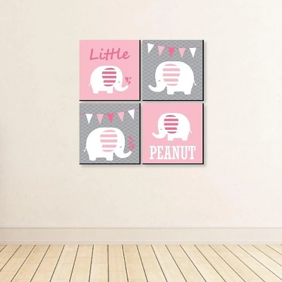 Big Dot Of Happiness Pink Baby Elephant - Kids Room, Nursery Decor And Home Decor - 11 X 11 Inches Nursery Wall Art - Set Of 4 Prints For Baby's Room 4 Big Dot Of Happiness Pink Baby Elephant - Kids Room, Nursery Decor And Home Decor - 11 X 11 Inches Nursery Wall Art - Set Of 4 Prints For Baby's Room - Image 2