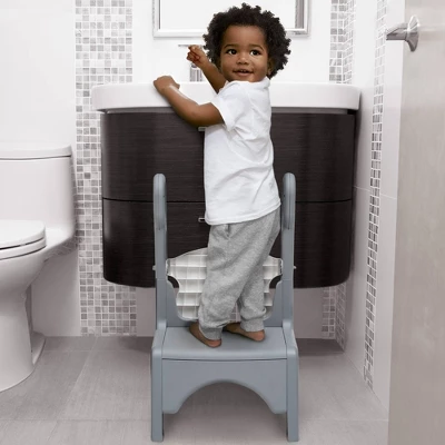 Delta Children Little Jon-EE Adjustable Potty Seat And Step Stool - White/Gray 4 Delta Children Little Jon-EE Adjustable Potty Seat And Step Stool - White/Gray - Image 2