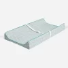 Bacati - Floral Quilted Muslin Changing Pad Cover Aqua