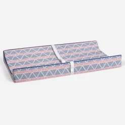 Bacati - Emma Coral/Navy Large Triangles Quilted Muslin Changing Pad Cover -Baby World Shop GUEST bceaed69 3db4 4520 b766 5d9f74124af8