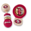 Baby Fanatic Wood Rattle 2 Pack - NFL San Francisco 49ers Baby Toy Set