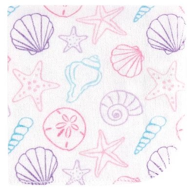 Hudson Baby Infant Girl Rayon From Bamboo Washcloth Bundle, Sea Shells, One Size 7 Hudson Baby Infant Girl Rayon From Bamboo Washcloth Bundle, Sea Shells, One Size - Image 5