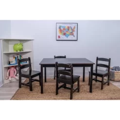 Rectangle Table With 4 Chairs Espresso - Gift Mark