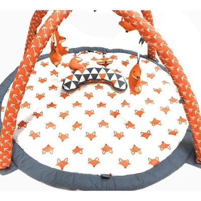 Bacati - Baby Activity Gyms & Playmats (Playful Fox Orange/Grey) 6 Bacati - Baby Activity Gyms & Playmats (Playful Fox Orange/Grey) - Image 4