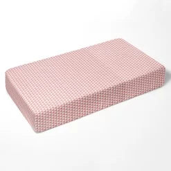 Bacati - Olivia Coral Triangles Muslin 100 Percent Cotton Universal Baby US Standard Crib Or Toddler Bed Fitted Sheet