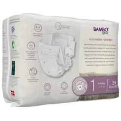 Bambo Nature Baby Baby Diaper Size 1, 4 To 9 Lbs. 1000016923, 108 Ct