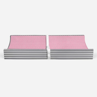 Bacati - Elephants Pink/Gray Pink Pin Dots Quilted Top Changing Pad Cover 6 Bacati - Elephants Pink/Gray Pink Pin Dots Quilted Top Changing Pad Cover - Image 4
