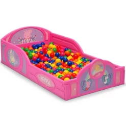 Toddler Peppa Pig Plastic Sleep And Play Bed With Attached Guardrails - Delta Children -Baby World Shop GUEST ca2596be 6332 424c 8b78 a97c80cbef9a
