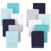 Hudson Baby Infant Boy Rayon From Bamboo Woven Washcloths 12pk, Navy Teal, One Size