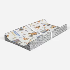 Bacati - Construction Multicolor Boys Cotton Changing Pad Cover