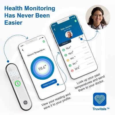 GE Truvitals Wireless Digital Forehead Thermometer For Adults, Kids And Babies, No Touch Instant Reading, LCD Screen & Tracking App (TM4000) 7 GE Truvitals Wireless Digital Forehead Thermometer For Adults, Kids And Babies, No Touch Instant Reading, LCD Screen & Tracking App (TM4000) - Image 5