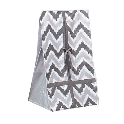 Bacati - Ikat Chevron White Grey Neutral 10 Pc Crib Set With Long Rail Guard Cover & 4 Muslin Swaddling Blankets 3 Bacati - Ikat Chevron White Grey Neutral 10 Pc Crib Set With Long Rail Guard Cover & 4 Muslin Swaddling Blankets