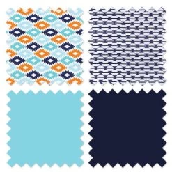 Bacati - Aztec Print Liam Aqua Orange Navy 4 Pc Crib Bedding Set With Diaper Caddy -Baby World Shop GUEST cde20c40 1a68 4b9e 8455 e1d3cc2ebd64