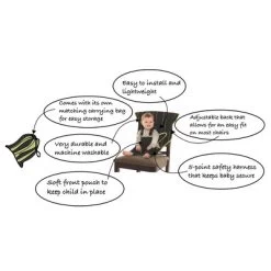 CozyBaby Portable Easy Seat Washable Travel Cloth High Chair Baby Seat With Secure Reinforced Safety Harness And Travel Bag, Gray -Baby World Shop GUEST d33c67f2 4030 4647 8922 4410ea61c30c