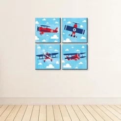 Big Dot Of Happiness Taking Flight - Airplane - Vintage Plane Kids Home Decor - 11 X 11 Inches Nursery Wall Art - Set Of 4 Prints For Baby's Room -Baby World Shop GUEST d5e3af87 4e13 4e20 a45b 0aa0f3ddcdd7