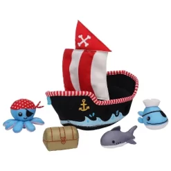 Manhattan Toy Neoprene Pirate Ship 5 Piece Floating Spill N Fill Bath Toy With Quick Dry Sponges And Squirt Toy -Baby World Shop GUEST d64e5004 3830 4f4e 8247 cc93b76c0b96