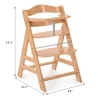 Hauck Alpha+ Grow Along Adjustable Wooden High Chair Seat W/ 5 Point Harness & Bumper Bar For Baby & Toddler Up To 198 Lbs