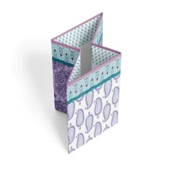 Bacati - Isabella Paisley Aqua/Lilac/Purple Collapsible Laundry Hamper