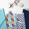 Bacati - Liam Aqua Orange Navy 6 Pc Crib Bedding Set With Long Rail Guard Cover