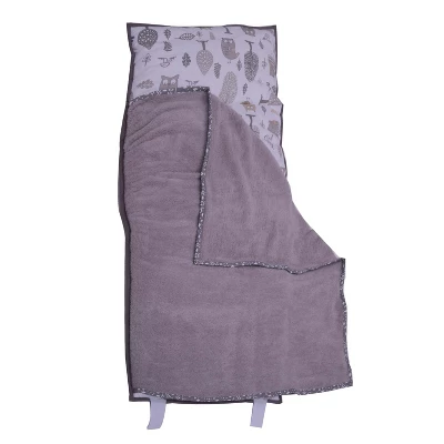 Bacati - Owls Gray Beige Neutral Cotton Toddler Nap Mat 5 Bacati - Owls Gray Beige Neutral Cotton Toddler Nap Mat - Image 3