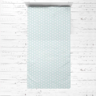 Bacati - Floret Aqua Muslin 3 Pc Toddler Bed Sheet Set 100 Pecent Cotton 3 Bacati - Floret Aqua Muslin 3 Pc Toddler Bed Sheet Set 100 Pecent Cotton