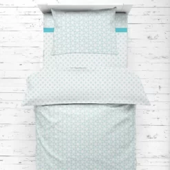 Bacati - Petals/Floral Aqua Unisex Muslin 4 Pc Toddler Bedding Set -Baby World Shop GUEST dfbe235d 4d2a 4d7e a2fe 1ad06f2ed703