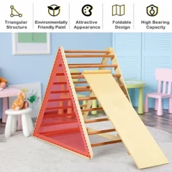 Costway Foldable Wooden Climbing Triangle Indoor Home Climber W/ Ladder For Toddler Baby -Baby World Shop GUEST e01672ce f7fd 4f45 832e 0908779e6cf5