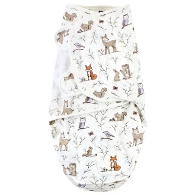 Hudson Baby Infant Girl Quilted Cotton Swaddle Wrap 3pk, Enchanted Forest, 0-3 Months 4 Hudson Baby Infant Girl Quilted Cotton Swaddle Wrap 3pk, Enchanted Forest, 0-3 Months - Image 2