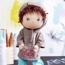 HABA Lian 12" Soft Boy Doll With Brown Hair, Blue Eyes And Embroidered Face (Machine Washable) -Baby World Shop GUEST e3697e13 02f4 4aa0 b78c 04896089f737