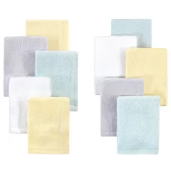 Little Treasure Baby Unisex Rayon From Bamboo Luxurious Washcloths, Yellow Gray Mint