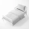 Bacati - Mustache/Plus Muslin 4 Pc Toddler Bedding Set, Gray