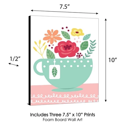 Big Dot Of Happiness Floral Let's Par-Tea - Garden Tea Party Nursery Wall Art And Kids Room Decor - 7.5 X 10 Inches - Set Of 3 Prints 5 Big Dot Of Happiness Floral Let's Par-Tea - Garden Tea Party Nursery Wall Art And Kids Room Decor - 7.5 X 10 Inches - Set Of 3 Prints - Image 3