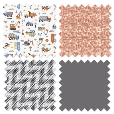 Bacati - Construction Yellow Orange Blue Gray 4 Pc Toddler Bedding Set 8 Bacati - Construction Yellow Orange Blue Gray 4 Pc Toddler Bedding Set - Image 6