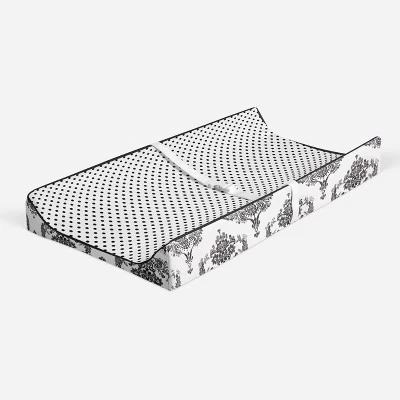 Bacati - Classic Damask White/Black Pin Dots Changing Pad Cover 4 Bacati - Classic Damask White/Black Pin Dots Changing Pad Cover - Image 2