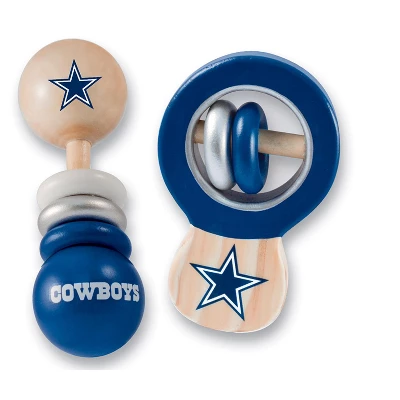 Baby Fanatic Wood Rattle 2 Pack - NFL Dallas Cowboys Baby Toy Set 3 Baby Fanatic Wood Rattle 2 Pack - NFL Dallas Cowboys Baby Toy Set