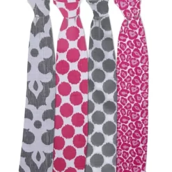 Bacati - Ikat Pink/Gray Swaddling Muslin Blankets Set Of 4 -Baby World Shop GUEST e8d6b1b3 0c5f 4097 b306 07655aa280e5