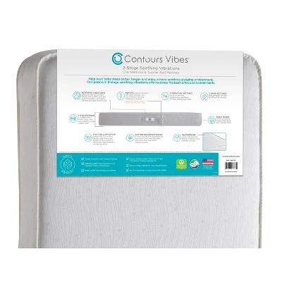 Contours Vibes 2-Stage Soothing Vibrations Crib Mattress And Toddler Mattress - White 4 Contours Vibes 2-Stage Soothing Vibrations Crib Mattress And Toddler Mattress - White - Image 2