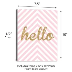 Big Dot Of Happiness Hello Little One - Pink And Gold - Baby Girl Nursery Wall Art & Kids Room Decor - Gift Ideas - 7.5 X 10 Inches - Set Of 3 Prints -Baby World Shop GUEST e98e38a7 27c8 446b 96c0 4b60e7419605