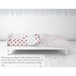 Bacati - Baseball Red/Gray Muslin 4 Pc Toddler Bedding Set -Baby World Shop GUEST ea11c16a baf7 4cad 9591 b54f4a1e1a86