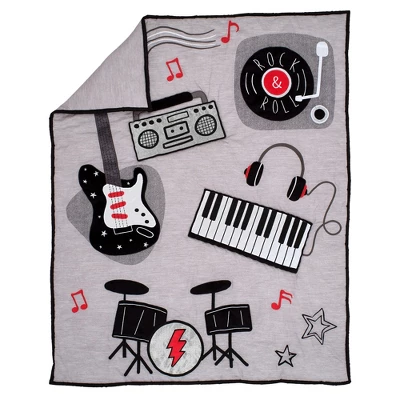 Lambs & Ivy Rock Star Musical Instruments 3-Piece Baby Crib Bedding Set - Gray 9 Lambs & Ivy Rock Star Musical Instruments 3-Piece Baby Crib Bedding Set - Gray - Image 7