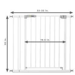 Hauck Open N Stop KD Pressure Fit Pet & Baby Safety Gate For Doorway, Stairway, Or Hallway, White