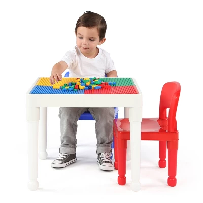 3pc 2 In 1 Square Activity Table With 2 Chairs Blue/Red - Humble Crew 8 3pc 2 In 1 Square Activity Table With 2 Chairs Blue/Red - Humble Crew - Image 6