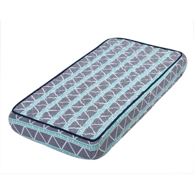 Bacati - Liam Aqua/Navy Large Triangles Quilted Muslin Changing Pad Cover 9 Bacati - Liam Aqua/Navy Large Triangles Quilted Muslin Changing Pad Cover - Image 7