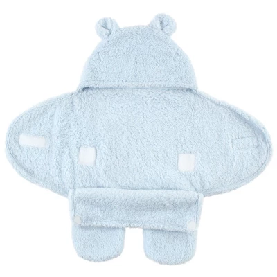 Hudson Baby Infant Boy Animal Faux Shearling Baby Outdoor Stroller Sack Wrap, Lt Blue, One Size 4 Hudson Baby Infant Boy Animal Faux Shearling Baby Outdoor Stroller Sack Wrap, Lt Blue, One Size - Image 2