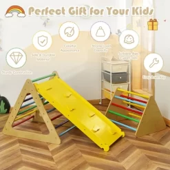 Costway 3 In 1 Kids Climbing Ladder Set 2 Triangle Climbers W/Ramp For Sliding & Climbing 14 Costway 3 In 1 Kids Climbing Ladder Set 2 Triangle Climbers W/Ramp For Sliding & Climbing -Baby World Shop GUEST eee936fc ca13 461b aca4 a12d937d376f