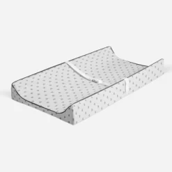 Bacati - Hearts Quilted Muslin Changing Pad Cover Gray